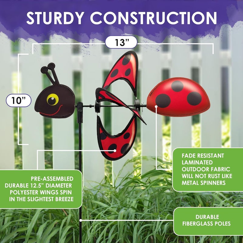 Premier Kites Petite Spinner - Ladybug Garden Decoration - Image 3